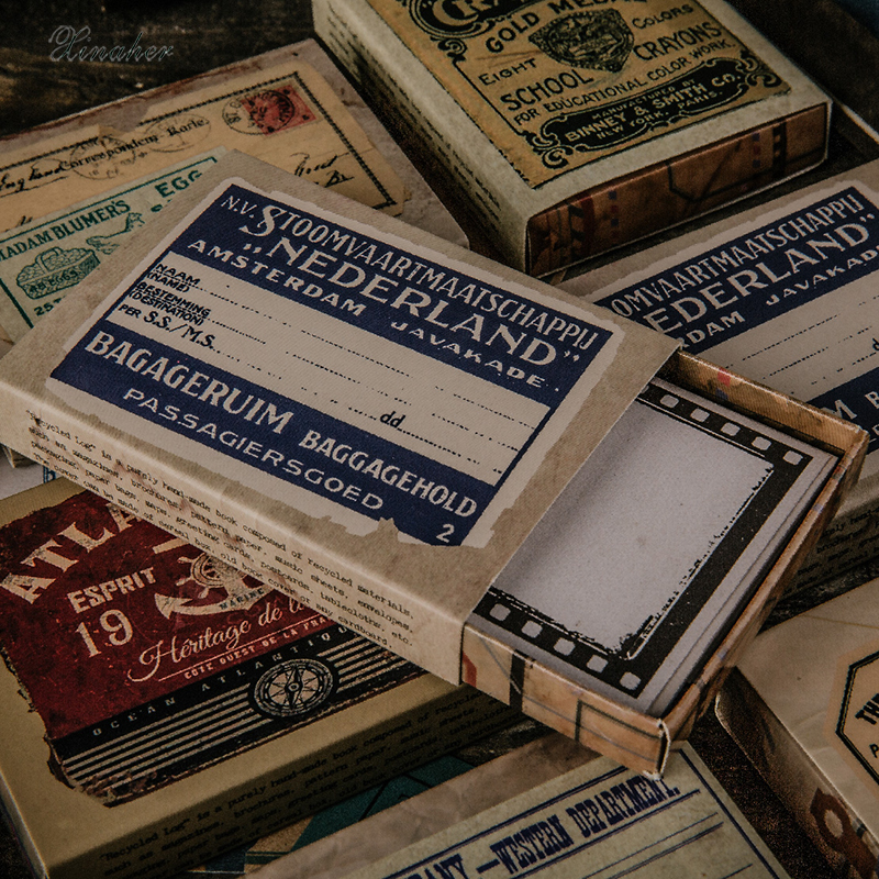 50 stk / kasse vintage gammel etiket skrivbart papir klistermærke dekoration klistermærker diy til håndværk dagbog scrapbooking planner etiket klistermærke