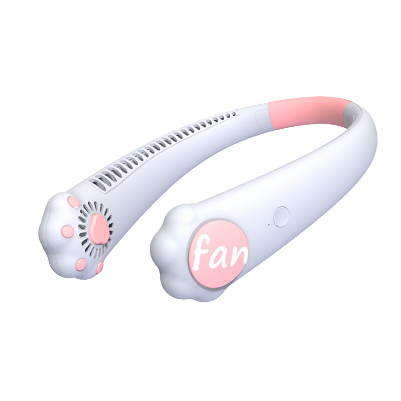 Lazy Mute Outdoor Sports USB Folding Leafless Neck Fan