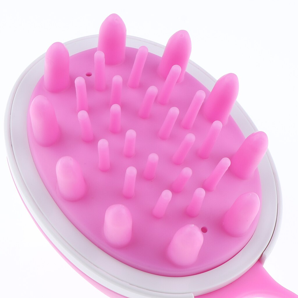 Roze/Blauw Zachte Siliconen Ovale Shampoo Hoofdhuid Hoofd Haar Massage Massager Brush Kam