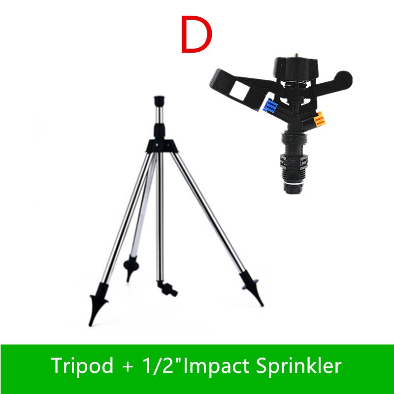 1/2 "Zinklegering Impact Sprinkler Met Ss Statief Set Impuls Sprinkler Nozzle Tuin Gazon Irrgation Spray