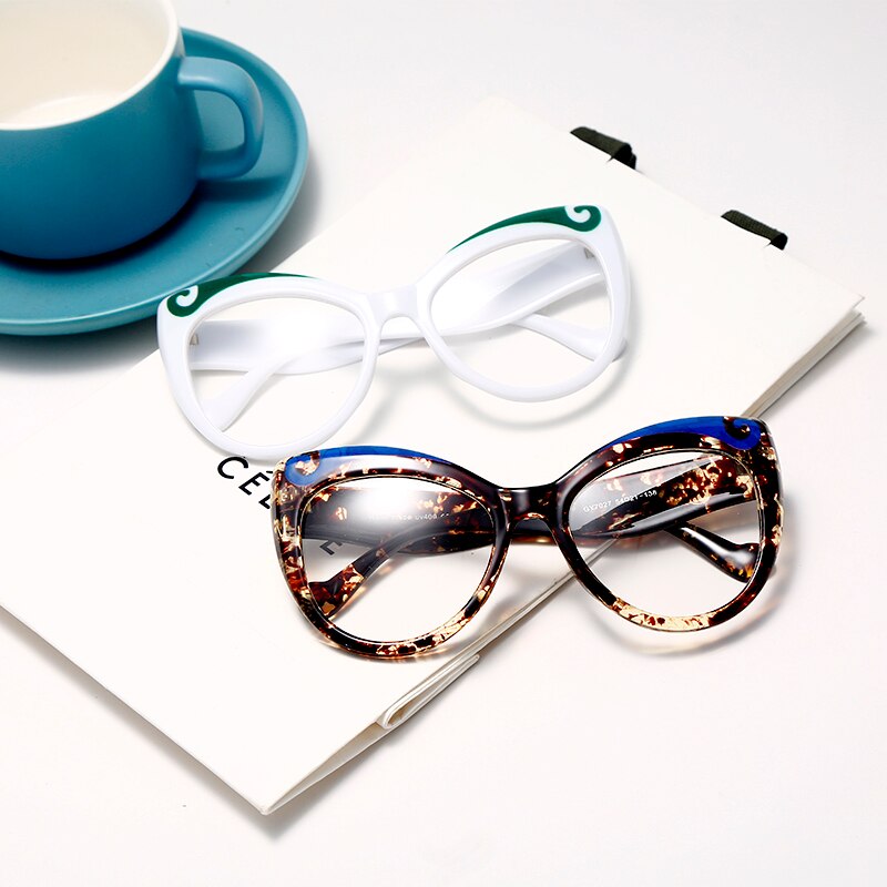 Monture de lunettes œil de chat pour femmes, monture de lunettes optiques, Anti-bleu, pour hommes, lunettes à verres transparents