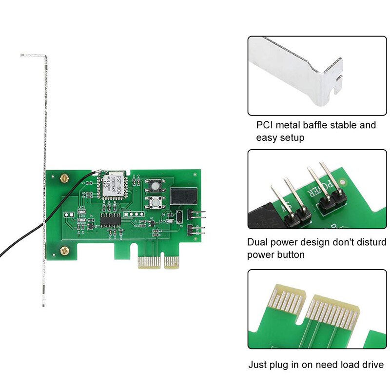 -For EWeLink Mini PCI-E Desktop PC Remote Control Switch Card WiFi Wireless Smart Switch Relay Module Wireless for Smart Home