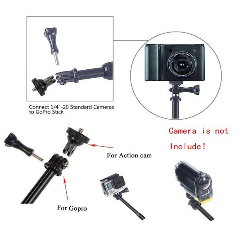 Monopod Selfie Stick voor Gopro Stok Uitschuifbare Baton Selfie Waterdichte Handheld Sticks Mount voor GoPro Hero 7 6 5 Xiaoyi 4K DJI