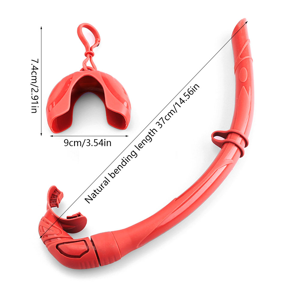 Silicone Foldable Snorkel Tube With Compact Storage Case Unisex Roll Up Snorkel Wet Breathing Tube For Snorkeling Swim: Orange