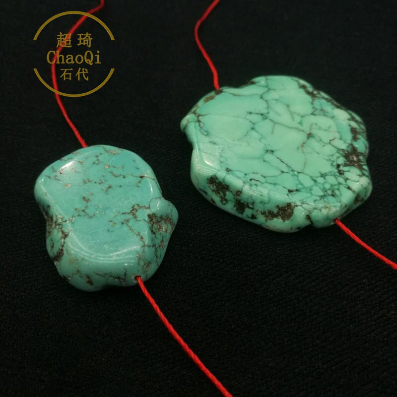 30*40/40*60MM Natural Turquoise of an irregularly shaped stone,Freeform Slab beads full stand: Whith hole / 40X60MM  1PCS