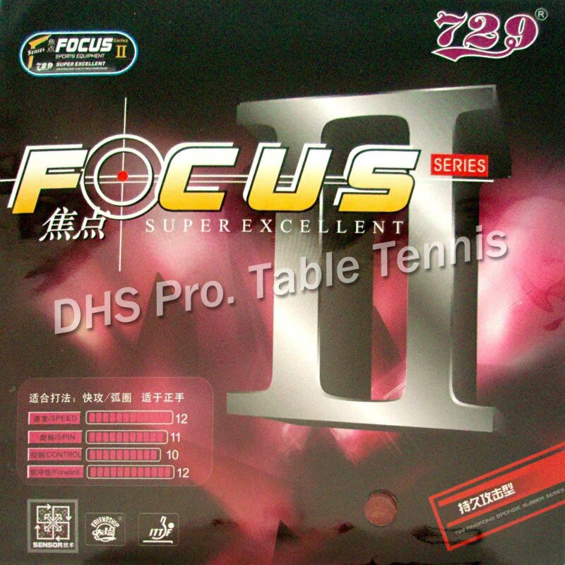 RITC 729 Vriendschap FOCUS II FOCUS2 pips-in tafeltennis pingpong rubber met spons