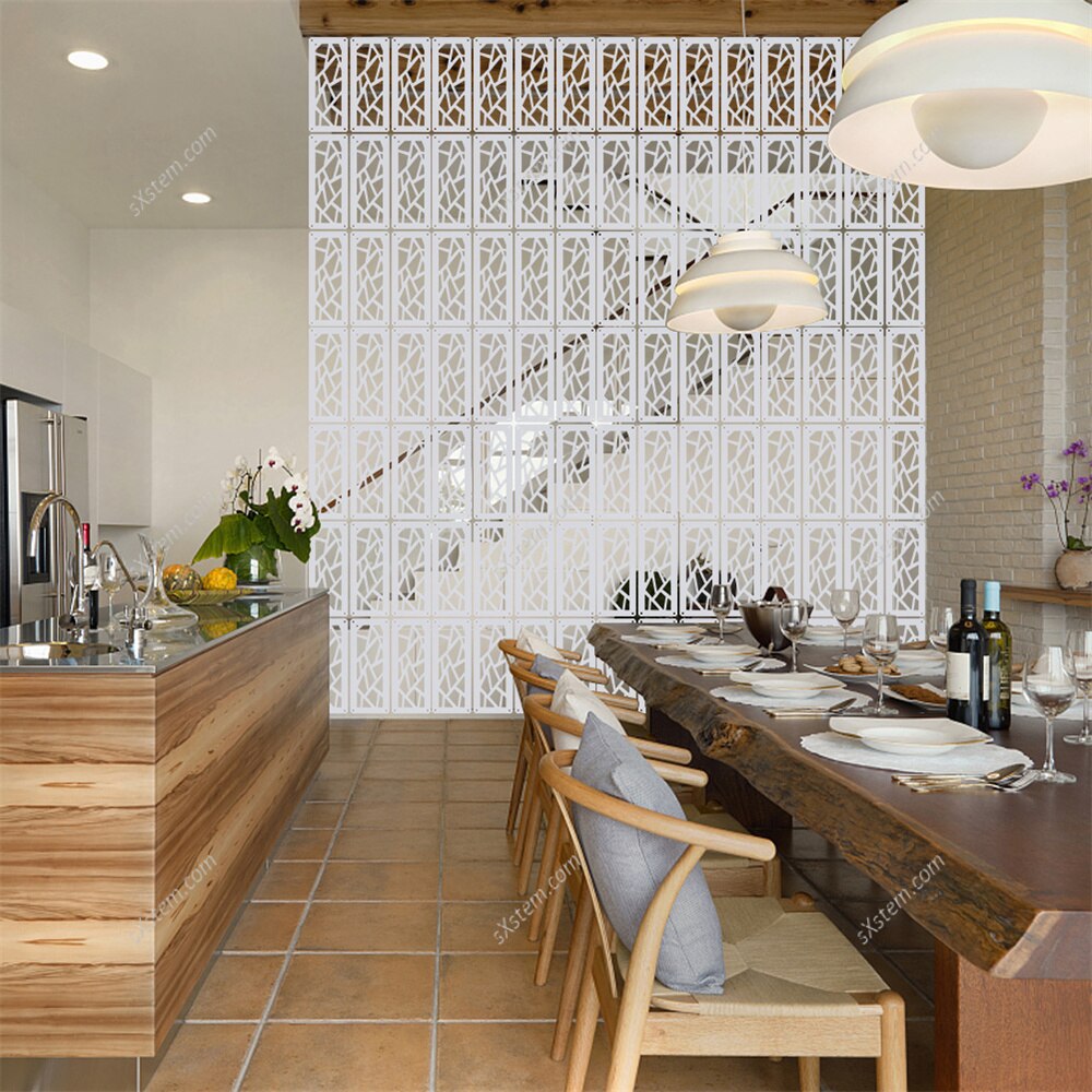 12pcs Hanging Screen Partition Divider Panel Room Curtain Home White Minimalist Bedroom Living Room Wall Panels