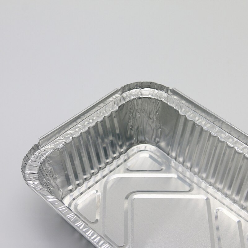 10pcs Disposable Lunch Box Rectangle Shaped Disposable Aluminum Foil Pan Take-out Food Containers with Aluminum Lids/Without Lid