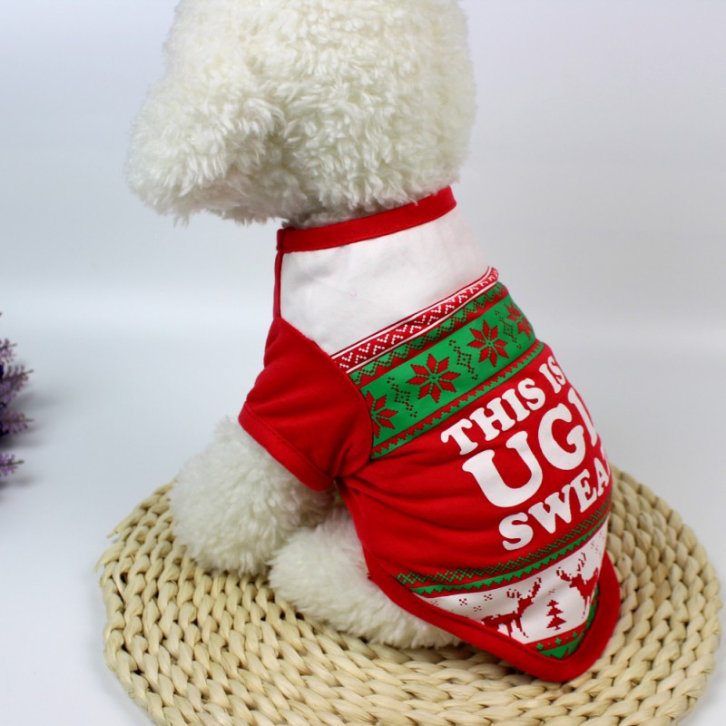 Julehundetøj til efteråret kæledyrsskjorte lille hund t hvalpepelshunde chihuahua vinterdragt bomuldstøj