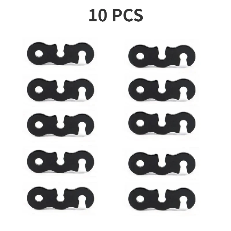 Cordes de tente extérieure 10/20 pièces, cordes réfléchissantes, cordes d'auvent renforcées, cordes coupe-vent avec boucles pour assurer la sécurité, accessoires de Camping: Black