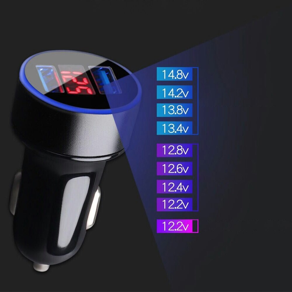 3.1A Dual USB LED Car Charger with Blue Indicator Light Multi-protection Universal for 12V/24V Vehicles car accesories