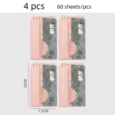 4PC Kawaii Foreign English Words Language Vocabulary Notebook Study Writing Reciting Book Planner Escolar Papelaria Stationery: 3