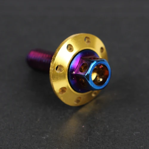 Tornillo de guardabarros modificado para coche eléctrico de motocicleta, horquilla plana, tornillo de color de acero inoxidable, almohadilla de tapa de brida hexagonal exterior M6: Naranja