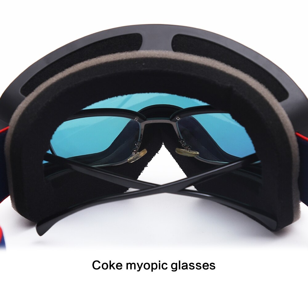 Lunettes De Ski Sans Monture OTG - UV400, Anti-Buée, Vision Large 180° - Pour Hommes Et Femmes (Myopie Compatible)