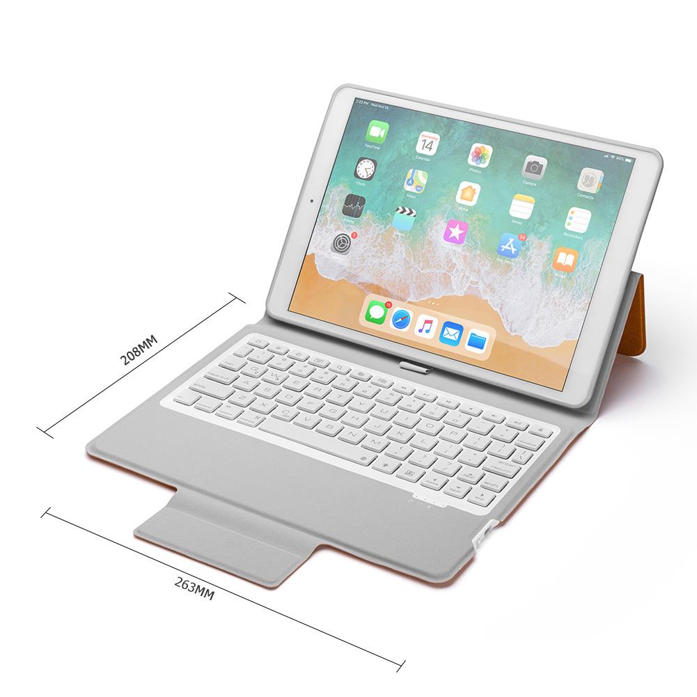 Gorąca sprzedaż Tablet klawiatura delikatne tekstury klapki skórzane etui Bluetooth bezprzewodowa klawiatura podświetlenie dla iPad 10.2 cal 2019