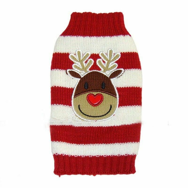 Vinter hund sweater tøj varm jule strikket sweater til små hunde kæledyr tøj frakke s-xxl: -en / Xxl