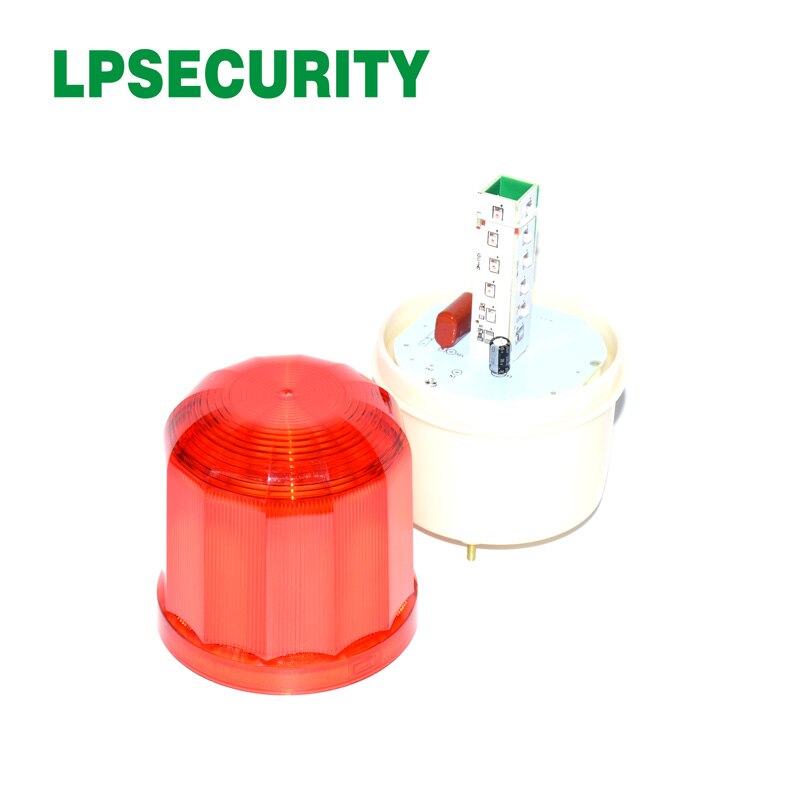 LPSECURITY waterproof outdoor LED lamp beacon red alarm flashing 90dB siren strobe for gsm home alarm system