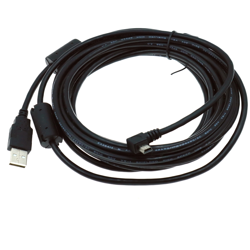 USB 2.0 macho a Mini USB tipo B 5 pines 90 grados arriba, abajo, izquierda y derecha cable de datos macho en ángulo 0,25 m/0,5 m