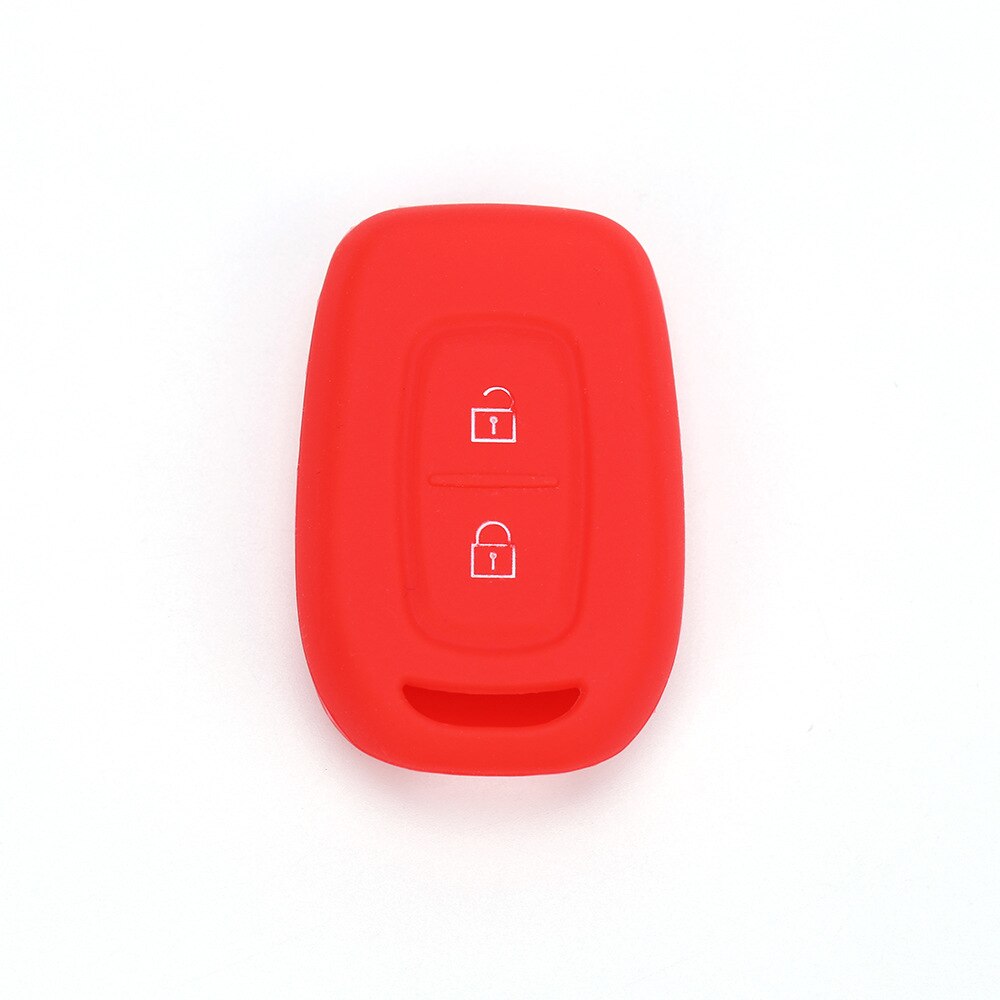 Silicone Rubber Car Key Case Shell for Renault Duster Dacia Scenic Master Megane Fob 2 Button Remote Key Cover: Red