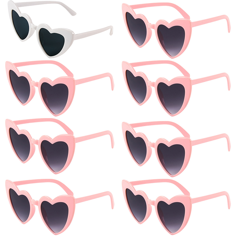 6/8 Stück Bachelorette Junggesellinnenabschied Weiß Rosa Sonnenbrille Herz Brille Braut zu sein Brautjungfer Hochzeit Brautparty Dekore: Licht Grau