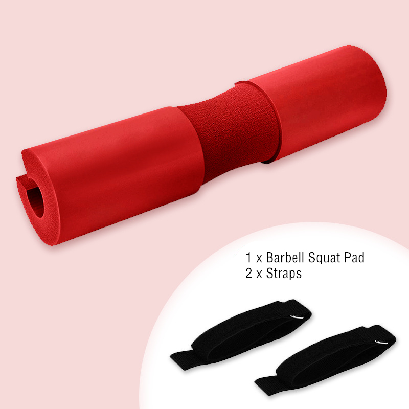 Almofada para barra, agachamento de levantamento de peso, espuma, protetor de ombro para pescoço, almofadas de academia, fitness, 1 peça: Vermelho
