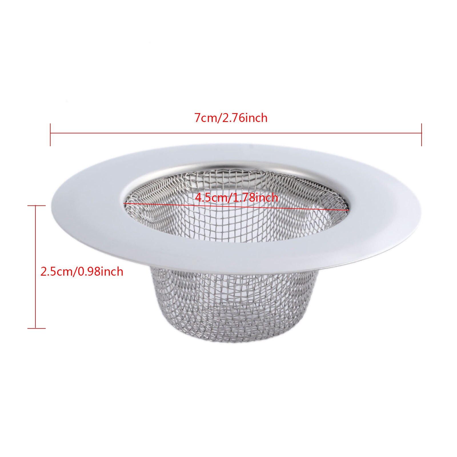 Passoire en acier inoxydable 7CM pour évier | Couvercle de vidange, filtre de bassin, filtre de maille pour évier de salle de bains, douche 1 pièce