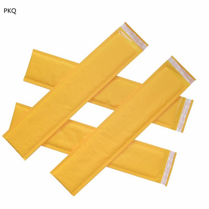Bolsas de burbuja de papel Kraft amarillo de 7 tamaños, 50 Uds., estilo largo, autosellado, amarillo, embalaje de correo, sobres acolchados de burbujas para correo