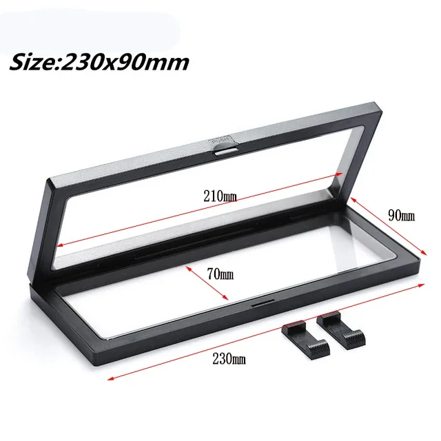 3D Floating Picture Frame Shadow Box Jewelry Display Stand Ring Pendant Holder Protect Jewellery Stone Presentation Case: Silver