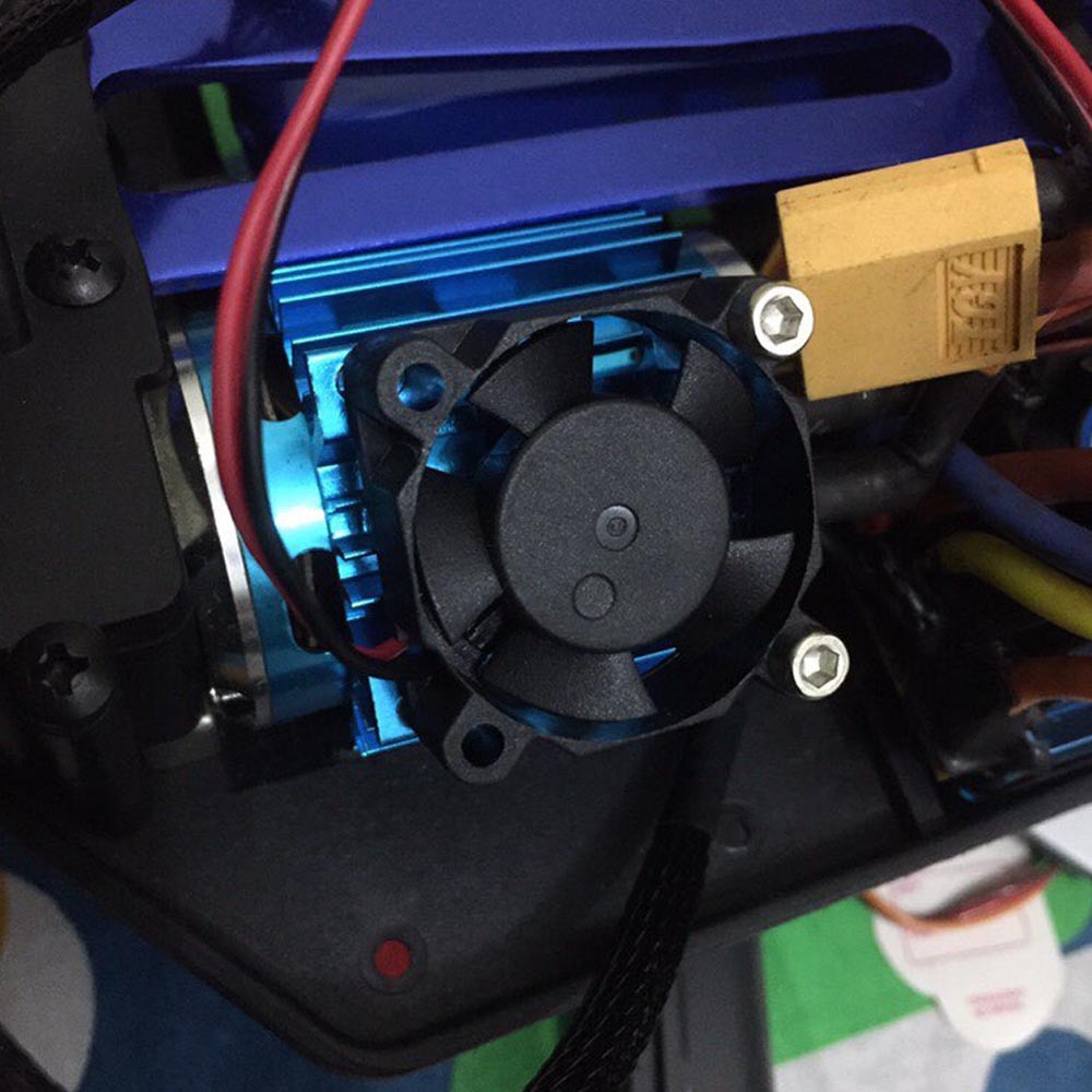 Blue RC Parts Electric Car brushless Motor Heatsink Cover + Cooling Fan for 1:10 HSP RC Car 540 550 3650 Size Motor Heat Sink