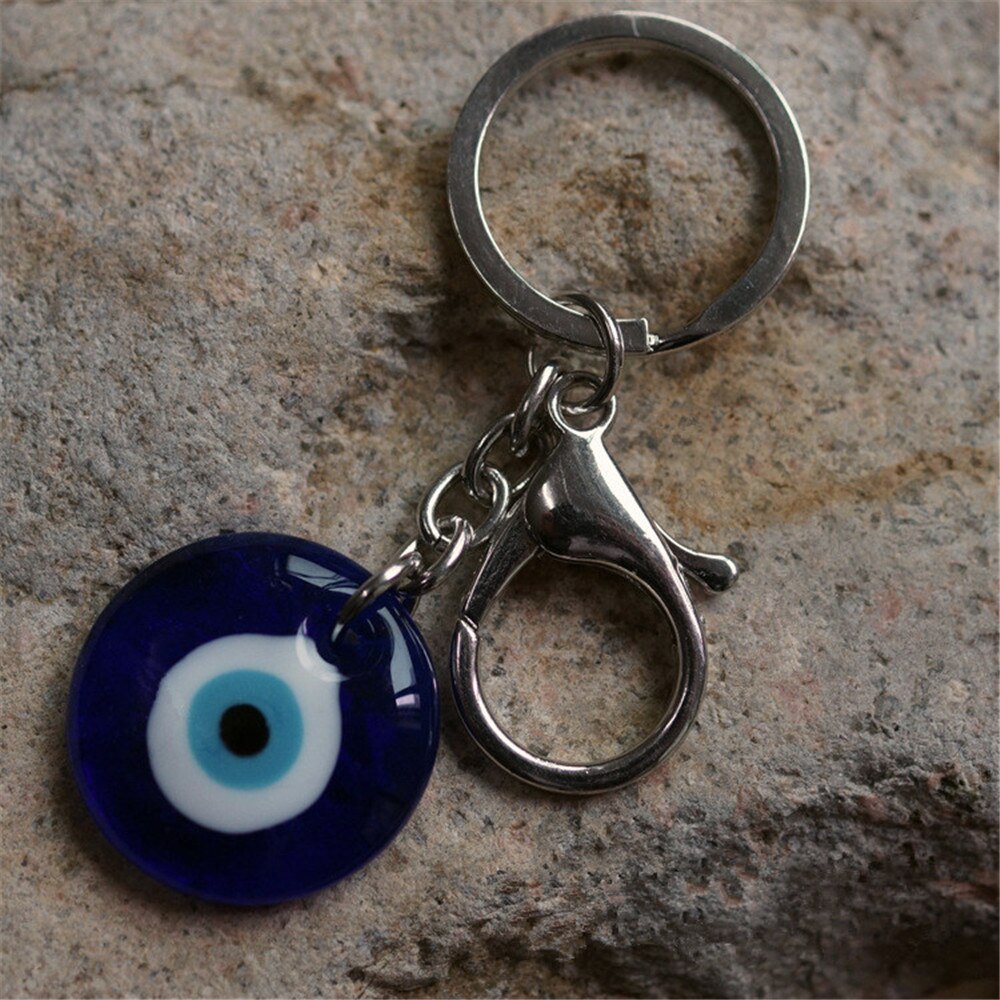 1PC Blue Eye Jewelry Keychain Tourist Souvenirs Greece And Turkey Demon Glass Evil Eyes Alloy Pendant