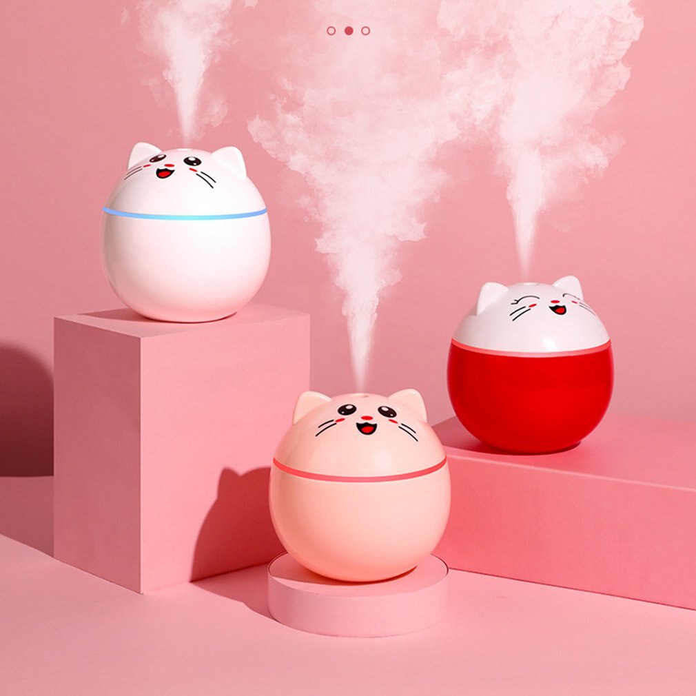Ultrasonic Atomizing Humidifier Portable USB Home Office Moisturizing Mute Large Spray Lucky Cat Humidifier