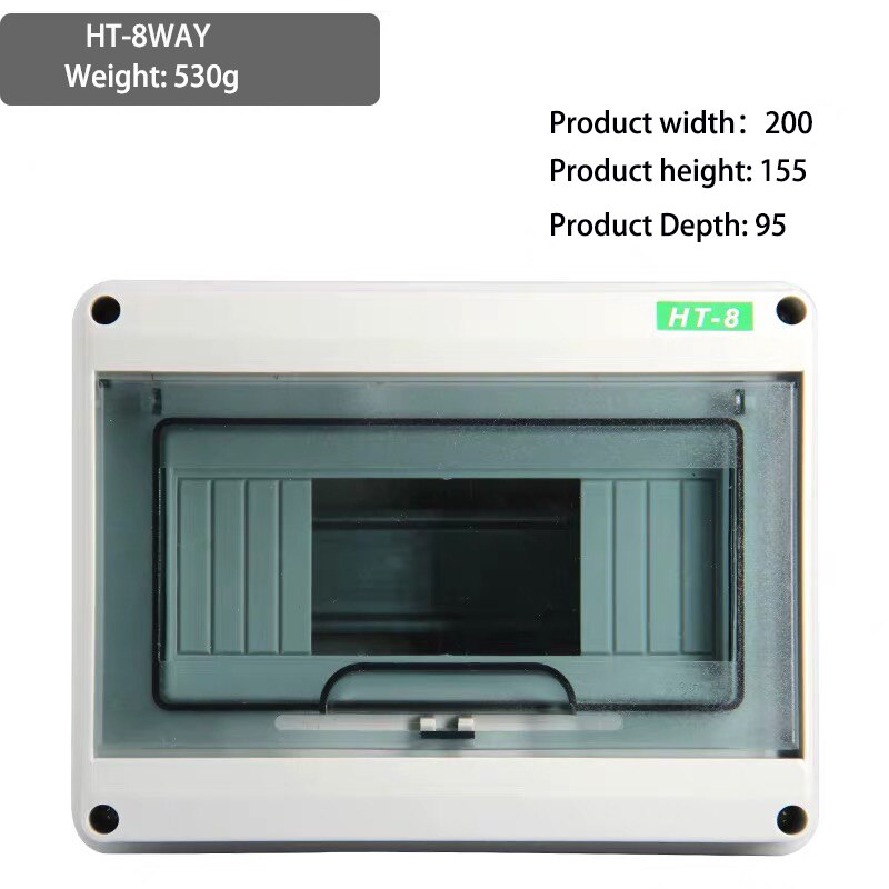 HT series 5/8/12/15/18/24 shape, household lighting, distribution box mcb junction box waterproof abs abs + pc plastic: HT-8WAY