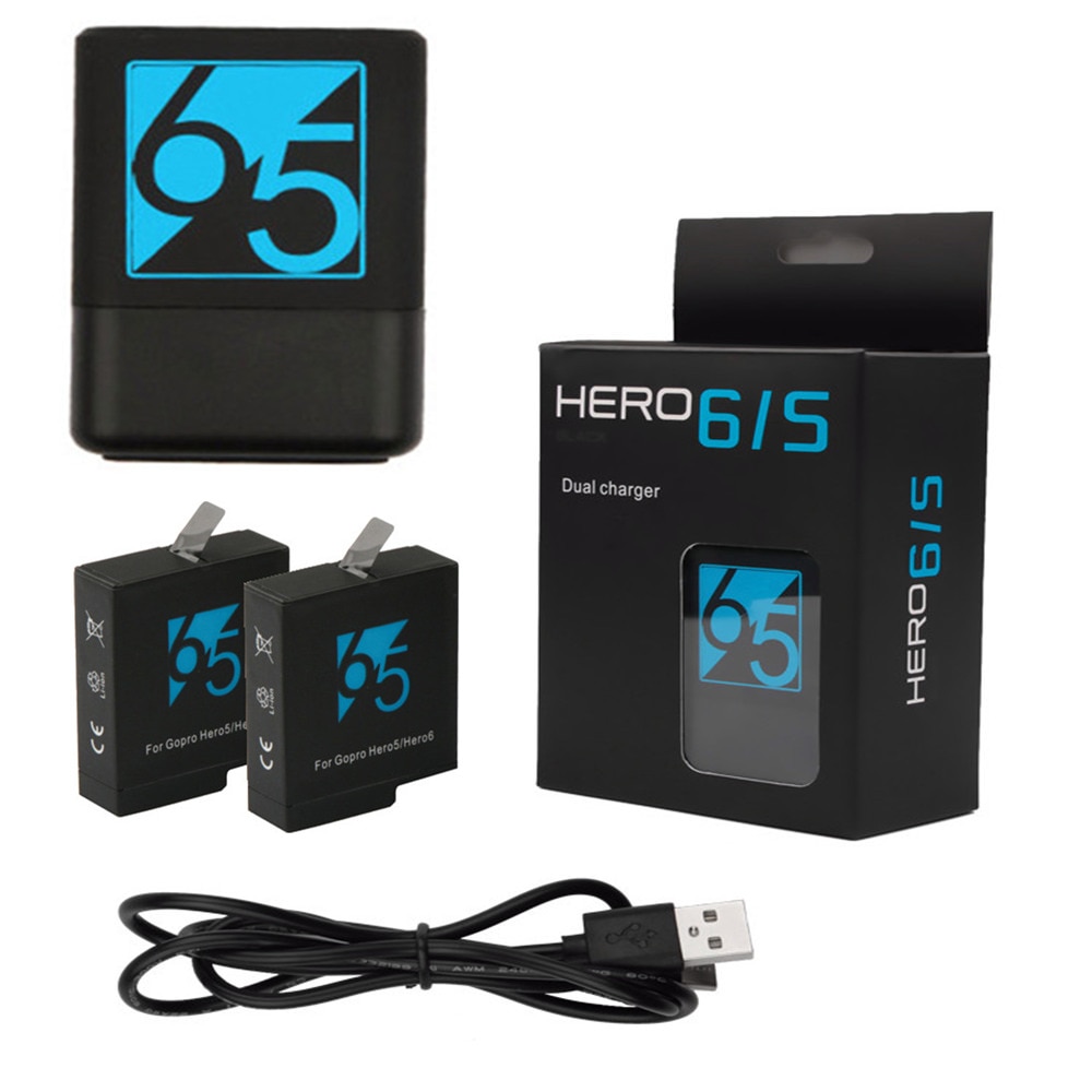 Go Pro Hero 7 Zwart Usb Dual Battery Charger Voor Gopro Hero 8 7 6 5 Sport Actie Camera Accessoires batterijen Laders