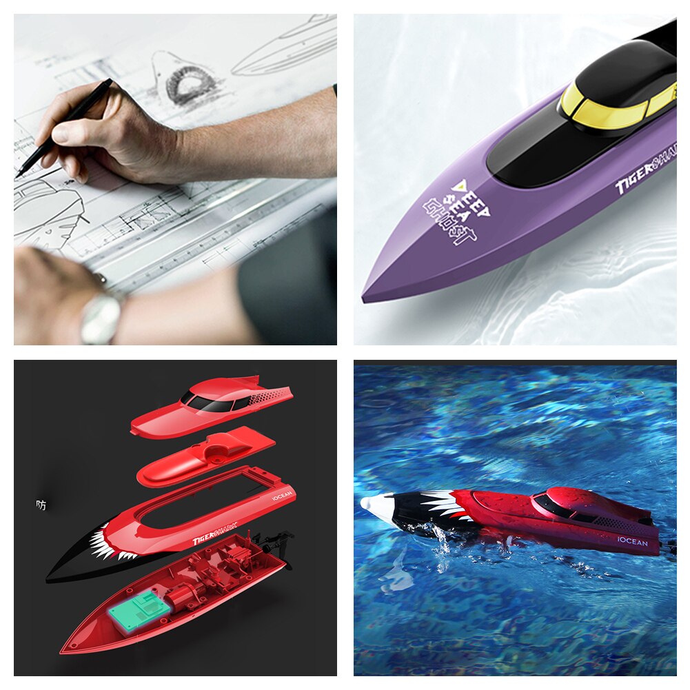 2.4G RC Speed Boat Electric Remote Control Ship Speedboat High Speed RC Boat Motor Model Vehicles For Pools Lakes