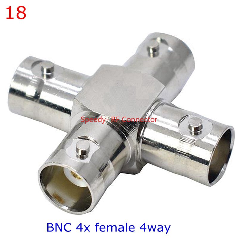 Conector divisor Q9 tipo T de 3 vías y 4 vías, conector BNC a BNC macho hembra, adaptador Coaxial RF, cobre y latón, rápida, 1 piezas: Beige