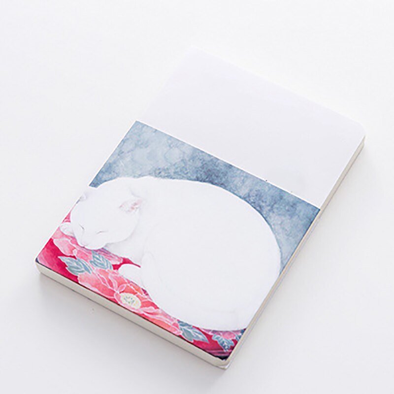 Cute Cat Notebook Paper Sketch Book Office School Supplies Blank Vintage Sketchbook Diary Drawing Painting 80 Sheet: Yamada Green