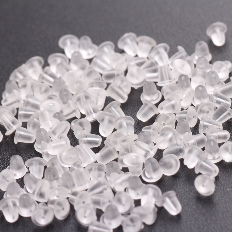 1000Pcs Silicone Rubber Earring Sluiting Transparante Oor Moer Inpluggen Oorbellen Diy Sieraden Bevindingen Accessoires Materialen