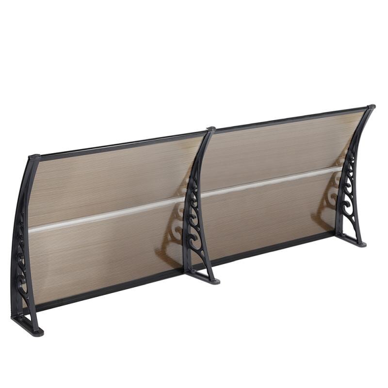 Auvent de porte-fenêtre d'entrée multi-tailles, auvent de porte Durable en polycarbonate pour extérieur HWC