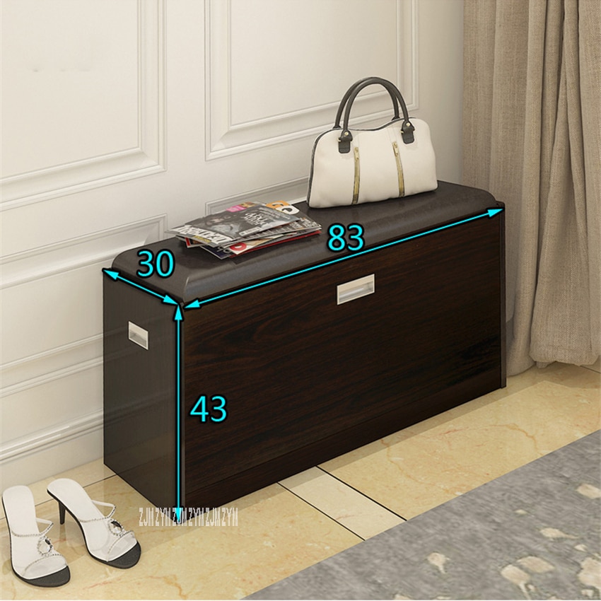 MAZ80 Free-Installation Wood Tipping Bucket Shoe Storage Cabinet Multifunctional Change Shoe Stool Shoe Rack Shoes Trying Stool
