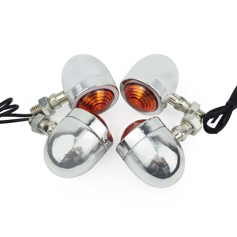 4x Universal Motorcycle Bullet Richtingaanwijzer Lamp Amber Motorbike Blinker Light Moto Voor Harley Cafe Racer