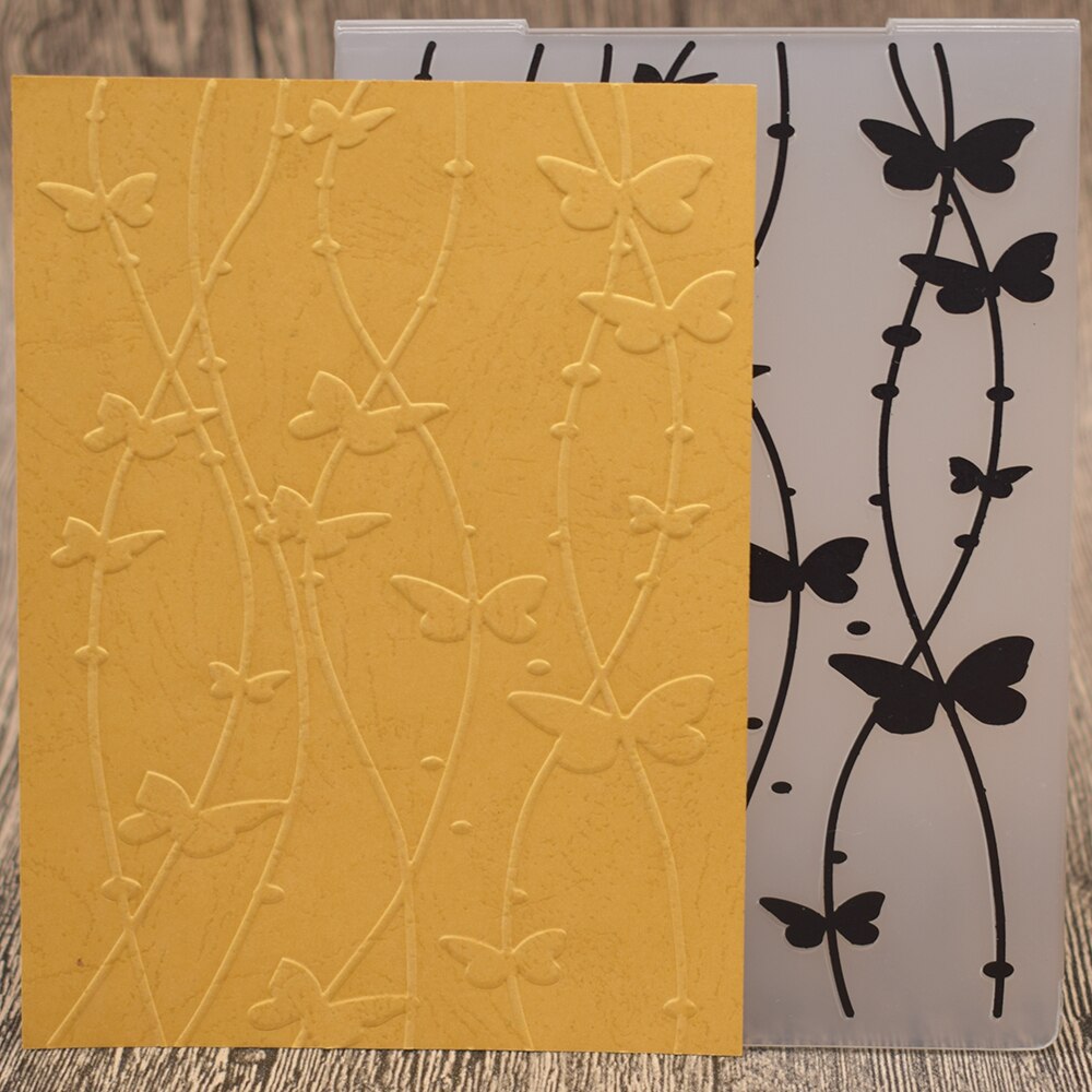 Linje blomst sommerfugl vintreet plast preging mappe sjablong mal for scrapbooking papir gratulasjonskort fotoalbum dekorasjon