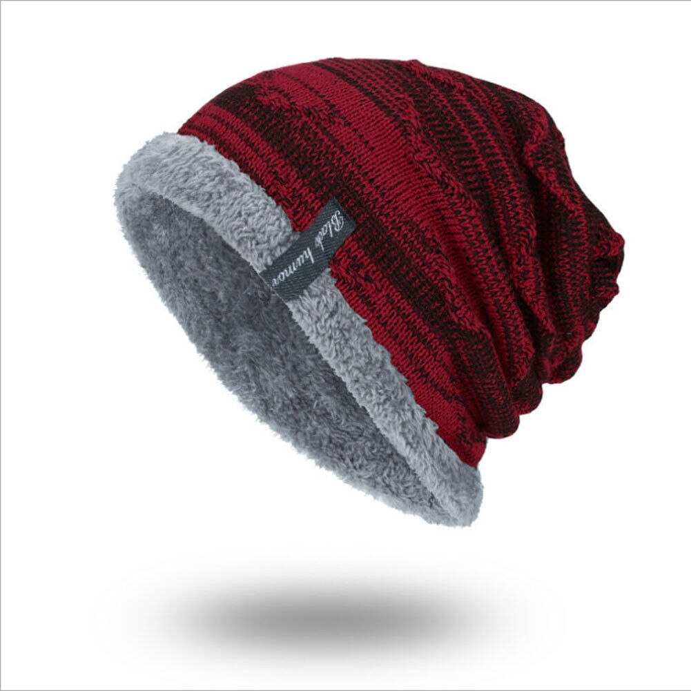 Warm Wintter Cat For Women And Men Unisex Plush Knitted Baggy Beanie Knit Hat Snow Caps Elastic Free Szie: Wine red