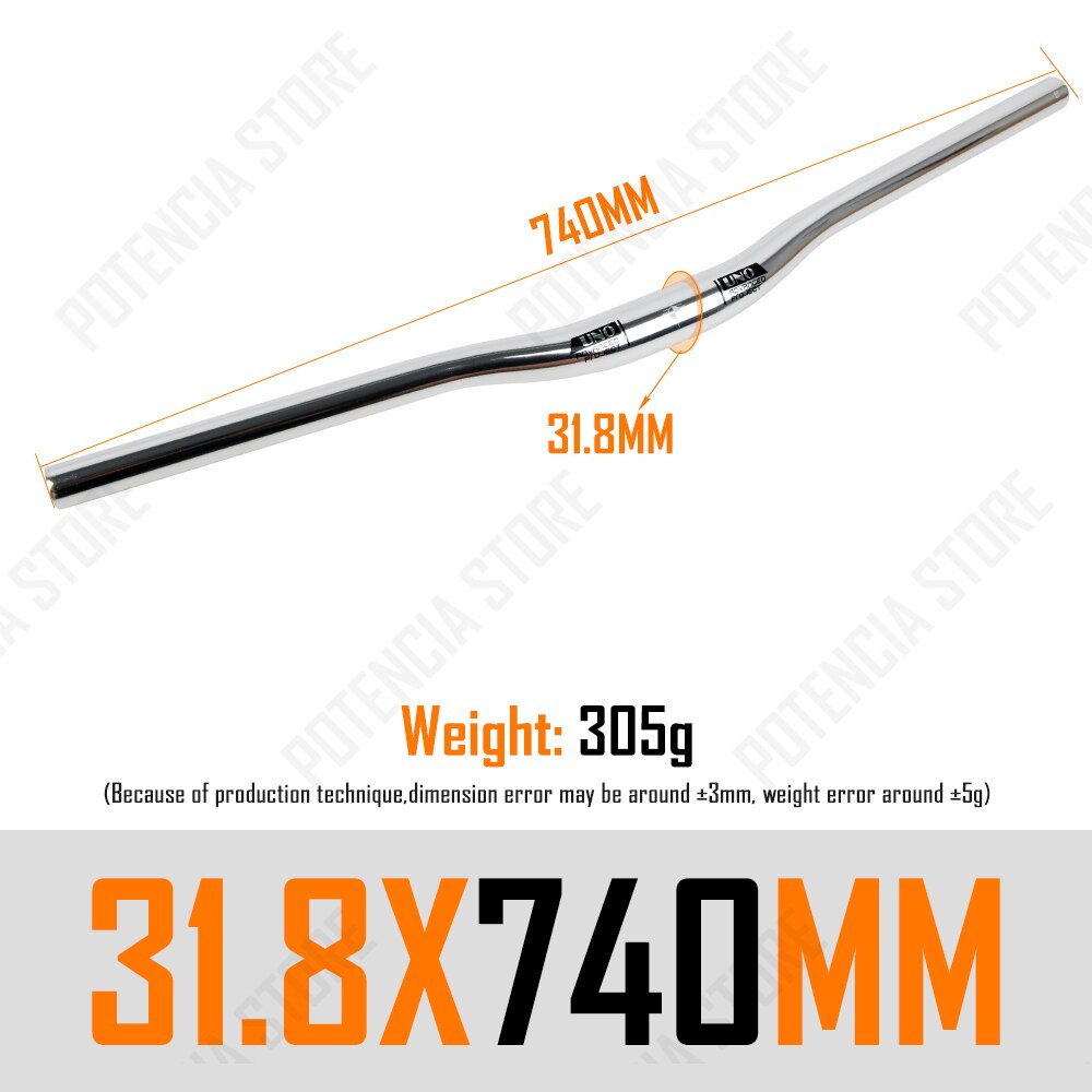 UNO Fahrrad Lenker Silber- 31.8MM Fahrrad erheben eben handhaben Bar Lenker 640/680/720/740/760mm Fahrrad Lenker MTB Bycicle Teil: gebogen Bar 740mm