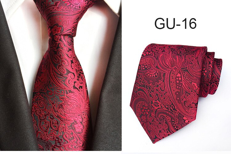 Gusleson 8cm klassisk glipper til menn 100%  silke jacquard paisley floral cravatta glipper mann brudgom forretningsslips tilbehør