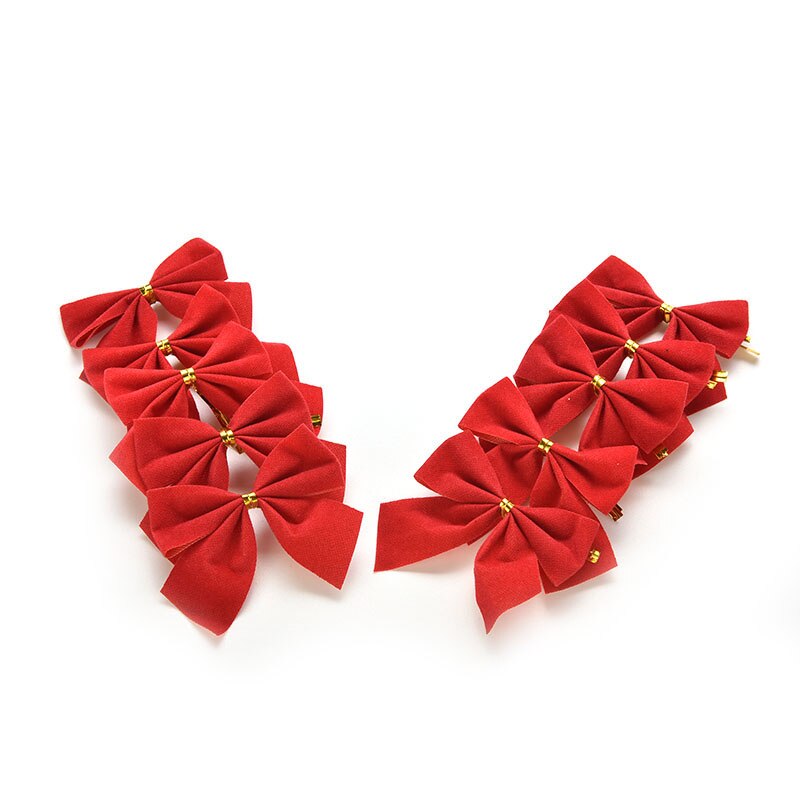 24 stuks kerstboomversiering met strikken, kerstballen, kerstversieringen voor het jaar, kerstversieringsbenodigdheden voor feesten en partijen.