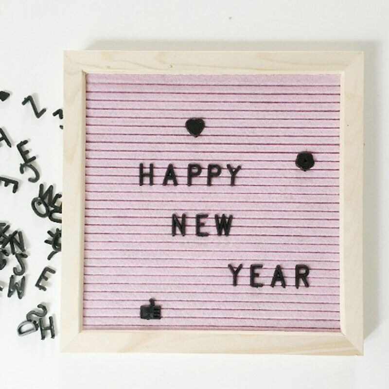 Beautiful Felt Letter Board Wooden Frame Changeable Symbols Numbers Characters Message Boards for Home Office Hogard: 7