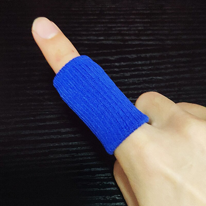 5pcs Finger Knuckles Protectors Finger Protection Sheath Sleeve Brace for Basketball Sports H7JP: Blue