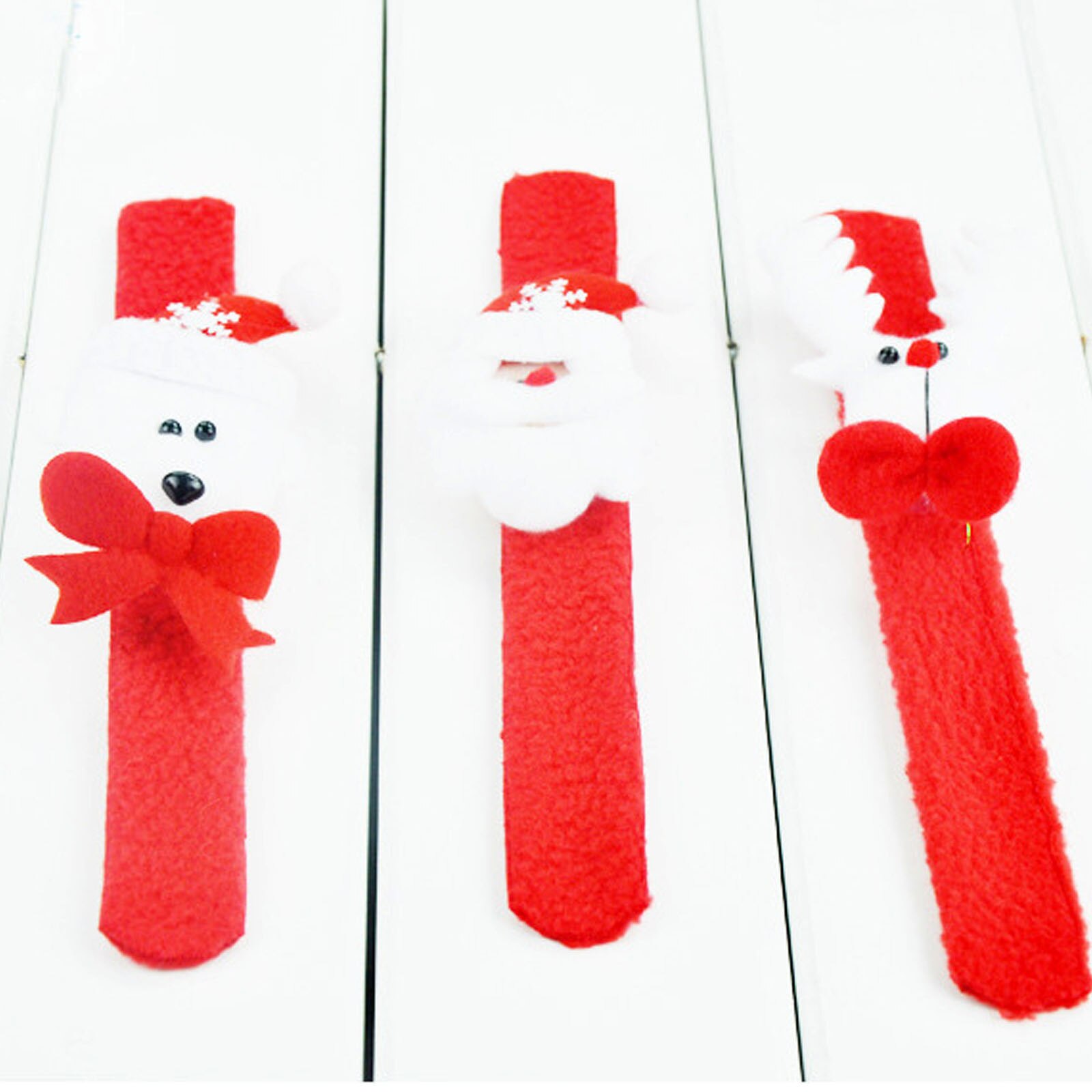 Santa Xmas Slap Cirkel Armband Leuke Band Mode Voor Kind Kids Kerst Ornament Willekeurige Kleur