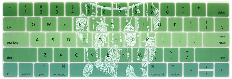 Til macbook pro touch bar 13 15 a1706 a1989 a1707 us version silikone tastatur cover skin med flot print touchbar 13.3 15.4: 9