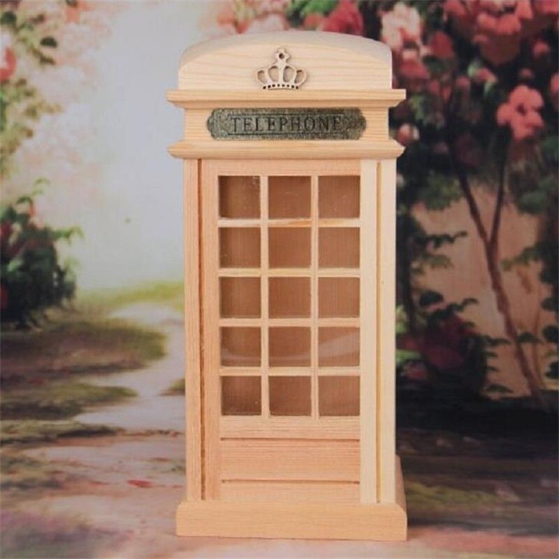 Reine handgemachte retro eisen telefonzelle mit uhren und antike telefon kreative Studio kleidung Einkaufen dekoration